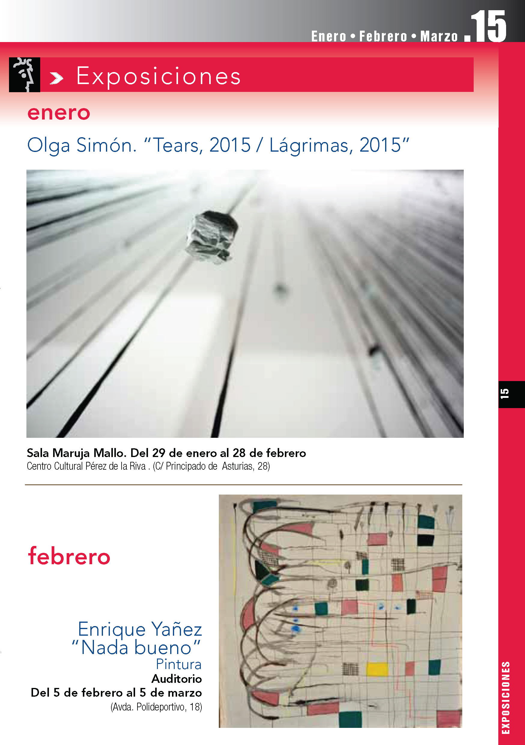 Cultura Las Rozas : Programación cultural 2015 enero febrero marzo - 01.2015 - Olga Simón 'Tears,2015 : Lágrimas, 2015' 