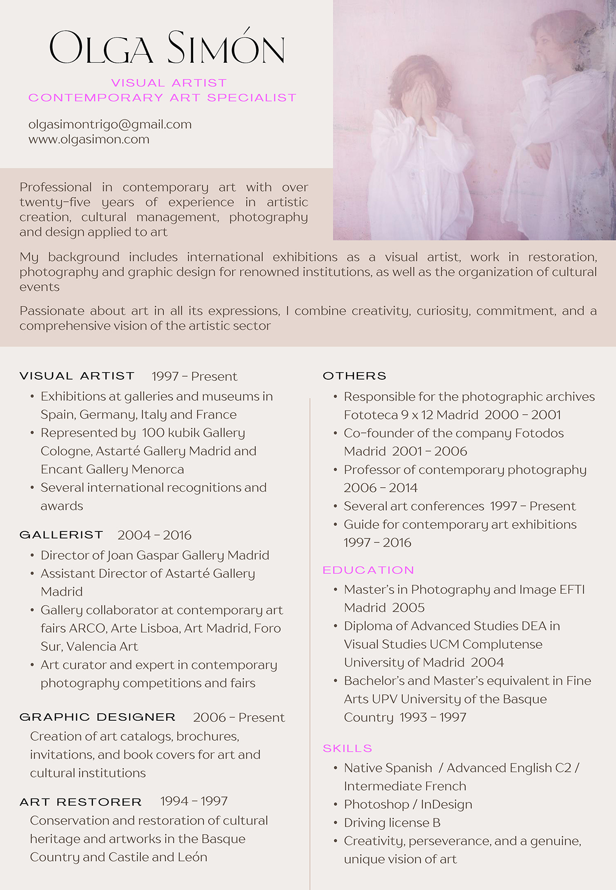 Olga Simón Professional CV English
