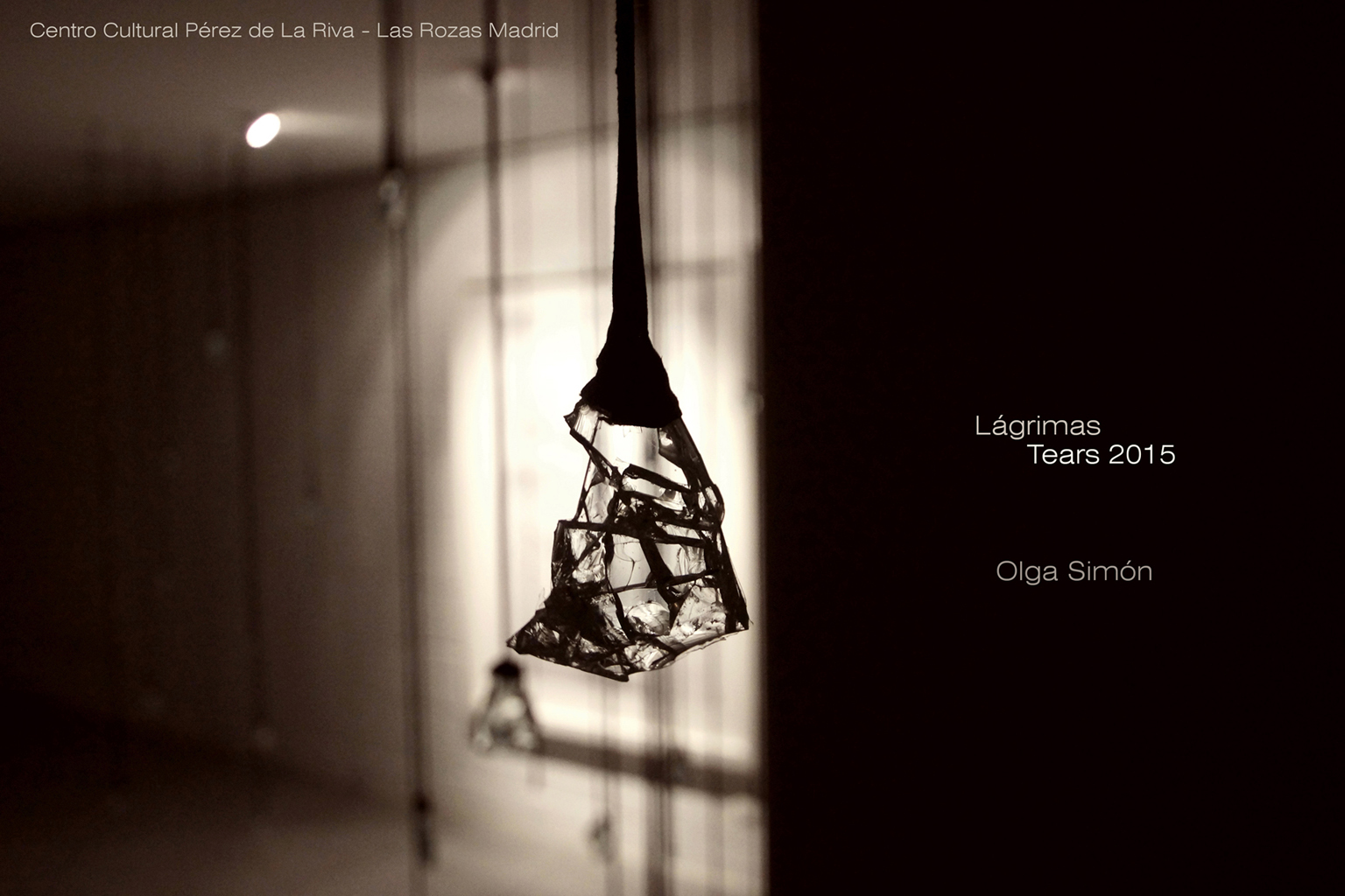 Tears, 2015 / Lágrimas, 2015 In collaboration with Adora Calvo Gallery and curator Carlos Delgado Mayordomo Solo exhibition Olga Simón Centro Cultural Pérez de la Riva Las Rozas Madrid Spain 28th January – 29th February 2015 'Tears 2015' exhibition - Exposición 'Lagrimas 2015' - Galería Adora Calvo - Comisario Carlos Delgado Mayordomo - Centro Cultural Pérez de la Riva - Sala Maruja Mallo - Las Rozas Madrid - Tears 2015 - Lágrimas 2015 - Contained Tear - Lágrima contenida - Fallen Tear - Lágrima caída - Jardín polar -